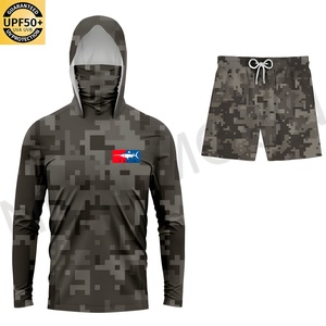 เสื้อตกปลาคุณภาพสูงแบบกำหนดเองได้ ประสิทธิภาพสูง ป้องกันรังสียูวี แห้งเร็ว มีฮู้ด ลายพราง - Product Image 3