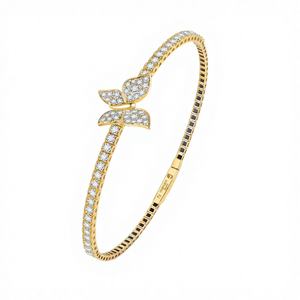 Wholesale Real 18K <b>White</b> <b>Gold</b> Lab Grown Diamond Classic Round Brilliant Cut <b>Bracelet</b> for Women - Product Image 4