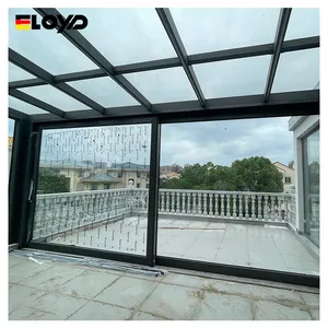 Eloyd moderno balcone di alta qualità in alluminio porta scorrevole in vetro esterno Patio medio stretto porte scorrevoli in vetro