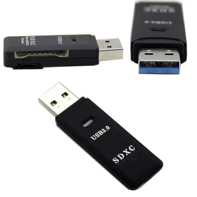 Lector de tarjetas SD y Micro SDXC TF T-Flash súper rápido 2 en 1 USB 3,0, tarjeta CF inteligente delgada interna con instalación externa