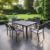 Table à manger à cadre en aluminium de meilleur prix de qualité avec 6 chaises table et chaises d'extérieur imperméables ensemble de salle à manger de jardin