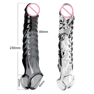 Erotikprodukte Sexspielzeug Hülle Vibrator Penisring Transparent Wiederverwendbare Penishülle Cockring Verlängerung Penisvergrößerer - Product Image 2