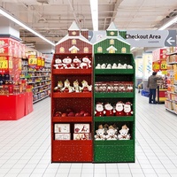 Présentoir pliable en carton à 10 étagères pour sacs cadeaux de Noël et du Nouvel An, support de rangement autoportant