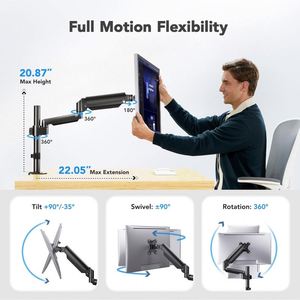 Soporte de Monitor LCD Colgante con Resorte de Gas y Ángulo de Inclinación de 90 Grados, Disponible en Stock - Product Image 3