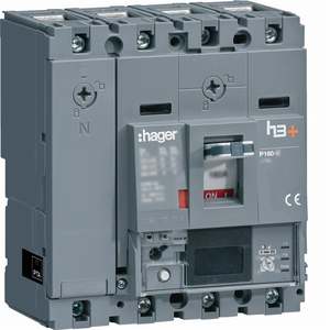 HHS101NC ปรับแต่งได้ด้วยชุดเบรกเกอร์แบบหล่อขึ้นรูป Hagers รุ่น h3+ P160 LSIG Energy 4P 25kA 100A ปรับค่าได้ - Product Image 1