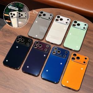 <span class=keywords><strong>Coque</strong></span> de téléphone <span class=keywords><strong>en</strong></span> <span class=keywords><strong>verre</strong></span> AG électroplaqué simple pour <span class=keywords><strong>iPhone</strong></span> 17promax 16plus 15 14 13 12 <span class=keywords><strong>11</strong></span> Protection d'objectif <span class=keywords><strong>Coque</strong></span> arrière Vente <span class=keywords><strong>en</strong></span> gros - Product Image 1