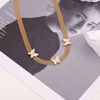 Nouvelle Collection : Parures de Bijoux Classiques en Acier Inoxydable, Plaqué Or 18K, Imperméables et Inaltérables, Collier et Boucles d'Oreilles Papillon – Idéal Cadeau