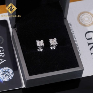 Ice Out Hip Hop Ear Studs <b>Screw</b> Back 925 Sterling Silver VVS Moissanite <b>Earring</b> Fashion Hip Hop Jewelry Unisex - Product Image 6