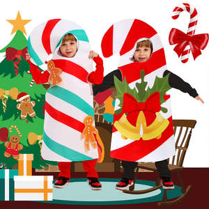 Costumes de noël canne à sucre Cosplay Costume garçon père noël boîte-cadeau vêtements fête de vacances scène Performance Costume - Product Image 1