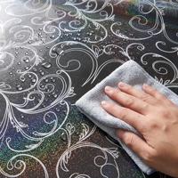 Nappe de protection transparente en PVC imprimé feuille d'argent 0,6 mm, moderne, imperméable et durable pour la maison et les hôtels