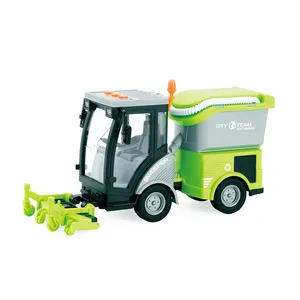 塑料1/16秤城市清洁汽车电池驱动真空垃圾泵模型建筑卡车玩具
