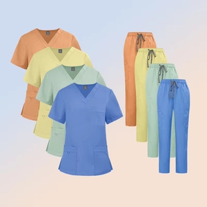 Ensemble de blouses médicales durables pour femmes - Tissu peigné respirant avec poches utilitaires - Matière Spandex/Polyester - Product Image 4
