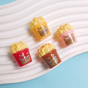100 Buah Miniatur Ember Popcorn Simulasi 3D Resin Miniatur Makanan Mini Rumah Boneka DIY Mainan Dapur Rumah untuk Boneka Aksesori Dekorasi