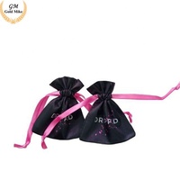 Sacs à cordon en satin de soie écologiques et recyclables avec logo personnalisé imprimé à l'écran, 13x18cm/15x24cm, pour mariage, bijoux, perruques, cadeaux, maquillage