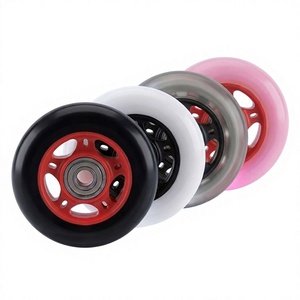 PU Roller <b>Wheels</b> 76x24mm with Ball Bearing for Abdominal Exercise Double <b>Wheels</b> Unisex - Product Image 1