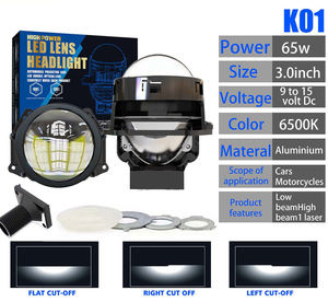 Proiettore LED K01 ad Alta Potenza 65W 75W 12V con Lente da 3 Pollici, Fascio Alto/Basso <span class=keywords><strong>Bi</strong></span>-LED 6000K per Auto Universali - Product Image 1