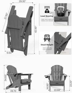 Sillas Plegables Modernas de <span class=keywords><strong>Madera</strong></span> Maciza para Exteriores, Jardín, Patio, Resistentes a la Intemperie, con Portavasos, Resistentes a los Rayos UV - Product Image 3