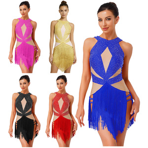 Mono de leotardo de baile de tango Latino para mujer, Mono para Chacha Rumba Samba Tango, actuaciones de baile, espectáculos de escenario - Product Image 1