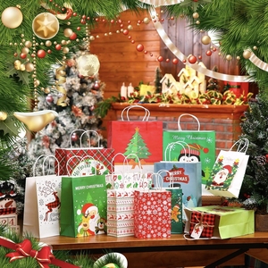 Personalización de alta cantidad, nueva caja de papel de Navidad roja y verde creativa, bolsa de papel de embalaje, Cajas de Regalo De Navidad - Product Image 1
