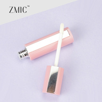 Tube de brillant à lèvres rose-orange brillant de 10 ml avec miroir, couleur et logo personnalisés, tube vide pour rouge à lèvres liquide et conteneur de baume à lèvres, vente en gros