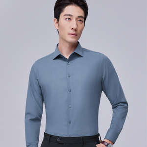 Мужская хлопковая шерстяная эластичная рубашка с длинным рукавом - Product Image 5