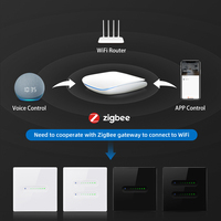 Interrupteur tactile intelligent Avatto Tuya Wifi/Zigbee pour variateur de lumière et de température, pour la domotique, norme européenne, interrupteur intelligent pour variateur de lumière