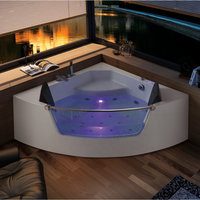 Baignoire à bulles d'air de luxe pour 2 personnes, baignoire en acrylique avec hydromassage, baignoire à massage d'eau
