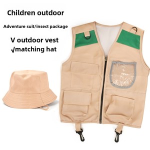 Costumes de jeu d'imitation pour enfants : Gilet et chapeau d'explorateur, Gilet cargo de safari, Kit d'<span class=keywords><strong>aventure</strong></span> en plein air pour garçons, Déguisement pour enfants - Product Image 2
