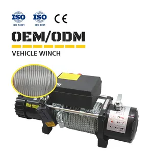Cina prezzo di fabbrica OEMODM Win9500 libbre 12v 24v 4x4 mini Jeep rimorchio elettrico cavo con verricello elettrico a fune argano durevole