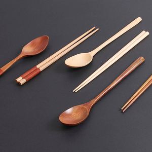 Ensemble <span class=keywords><strong>de</strong></span> couverts <span class=keywords><strong>de</strong></span> voyage en bambou <span class=keywords><strong>de</strong></span> haute qualité, style japonais, 2 pièces, réutilisables, portables, cuillère et baguettes, avec sac - Product Image 4