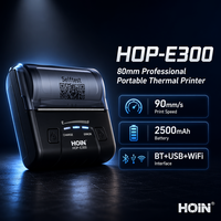 Imprimante de reçus HOP-E300 80mm 203dpi, imprimante thermique portable mini mobile USB+/Wi-Fi POS, batterie grande capacité 2500mAh, prix d'usine
