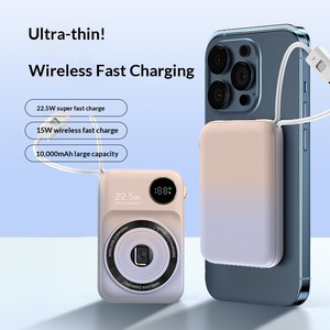 Nouvelle batterie externe magnétique portable 22,5 W à charge ultra-rapide 10000 mAh avec câble intégré et impression de logo <span class=keywords><strong>personnalisable</strong></span> - Product Image 3