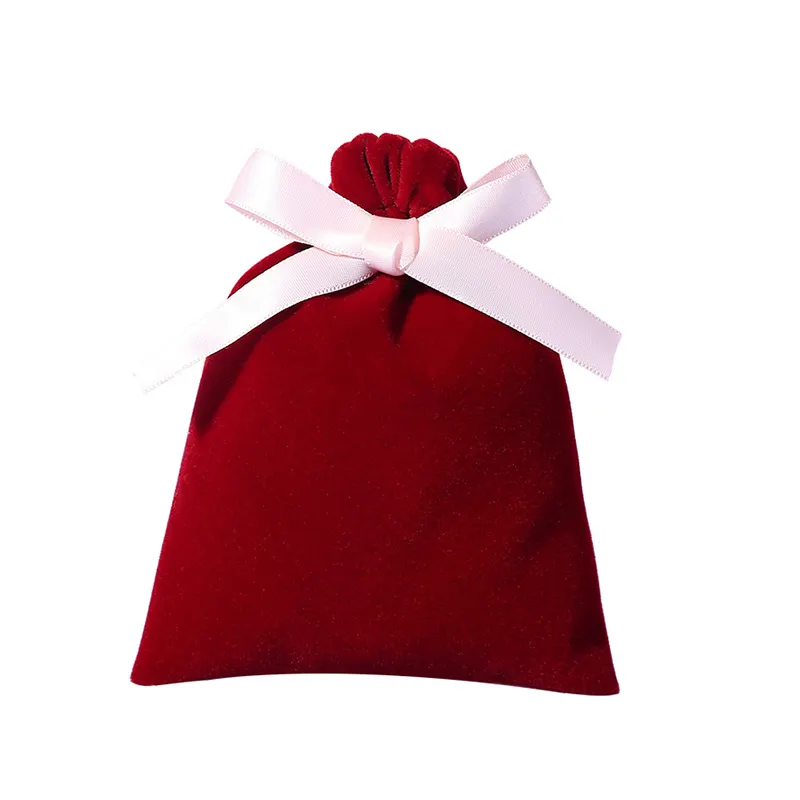 Cheap Promotional Custom Made Drawstring Jewelry Bags Flannel Packaging Gifts Pouch Velvet Bag