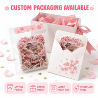 Autocollants de scène miniature 3D multicouche personnalisés, style Kawaii, mignons, thème Sakura, fleurs de cerisier roses, style japonais