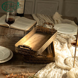 Bandeja Decorativa Rectangular de Hierro con Diseño de Plantas, Estilo Industrial, con Asa, para Decoración del Hogar - Product Image 3