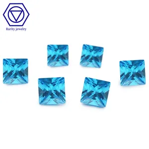 Rarity Factory Directsale Price high quality sapphire lab grown synthetic glass square cut royal blue price per carat gemstone