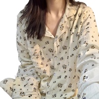 Automne hiver à manches longues carrousel pyjamas femmes maison porter ensemble officiel bulle Floral nouveau style japonais Internet célébrité