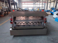 Machine de formage de rouleaux de tuiles en acier double couche, équipement de fabrication de tôles ondulées 1220 mm 0,3-0,8 mm