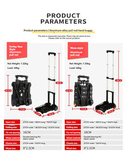 सामान ले जाने के लिए कस्टम एयरपोर्ट ट्रैवल सूटकेस स्कूटर सामान पैलेट ट्रॉली फोल्डिंग हैंड पुश कार्ट हैंड ट्रक हैंड ट्रॉली - Product Image 6