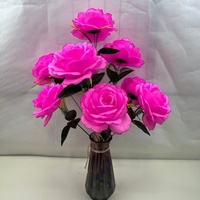 Bouquet de roses artificielles en soie, fausses fleurs de roses pour la maison, vase, décoration florale pour les tombes et les commémorations