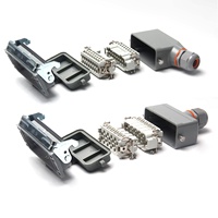 Connecteur robuste BYLJQ 16A 500V IP65 HE-016 HE-020, 16 broches, 20 broches, prise industrielle rectangulaire, type à bornes à vis avec couvercle