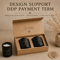 Boîte à bougies, emballage écologique, coffret cadeau pliable personnalisé en kraft, boîtes à bougies noires magnétiques de luxe