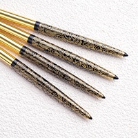 Pinceaux à ongles en métal Dragon, taille américaine, personnalisés, 100% Kolinsky, ovales, à poils bouclés, pour acrylique # 10 # 12 # 14 # 16 # 18