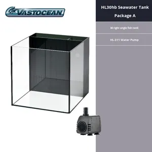 Pompe à lumière LED avec filtre de panneau arrière en verre noir à angle droit pour aquarium marin, réservoir d'eau salée, poisson-clown, corail, mini habitat - Product Image 6