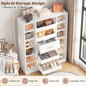 <span class=keywords><strong>Meuble</strong></span> à chaussures en bois au design moderne, 7 étagères, éclairage LED, étagère à chaussures portable, gain de place, écologique, pour la maison et l'hôtel - Product Image 3