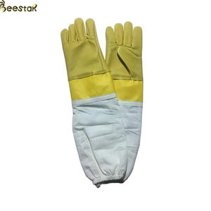 Gelbe Bienen handschuhe Schaffell Bienen handschuhe Sicherheits leder Schafs haut Imkerei Sicherheits handschuhe - Product Image 4