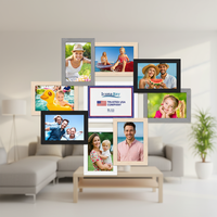Cadre photo en MDF durable, léger, personnalisable en couleur et en taille, pour la maison et le bureau, fabrication en gros au Cambodge