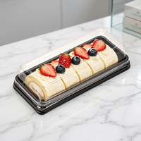 Conteneur en PET pour brownie, tiramisu, dessert, avec couvercle, emballage en blister recyclable, boîte pour boulangerie, pâtisserie, sandwich, sushi