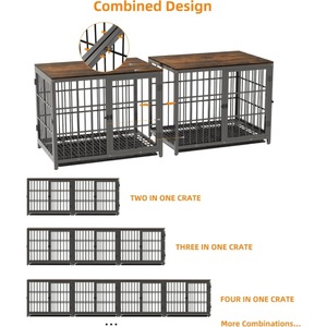 Heavy-duty <b>dog</b> <b>cage</b> furniture, customizable universal pet side table, kennel with three doors, detachable tray, puppy - Product Image 2