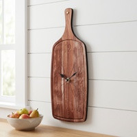 Horloge murale créative en forme de couteau, en MDF de 4 cm d'épaisseur, design grain de bois, pour salon et cuisine, simple et silencieuse